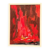 Swedish Oil on Panel – “Abstract Composition in Red” by Rune Pettersson