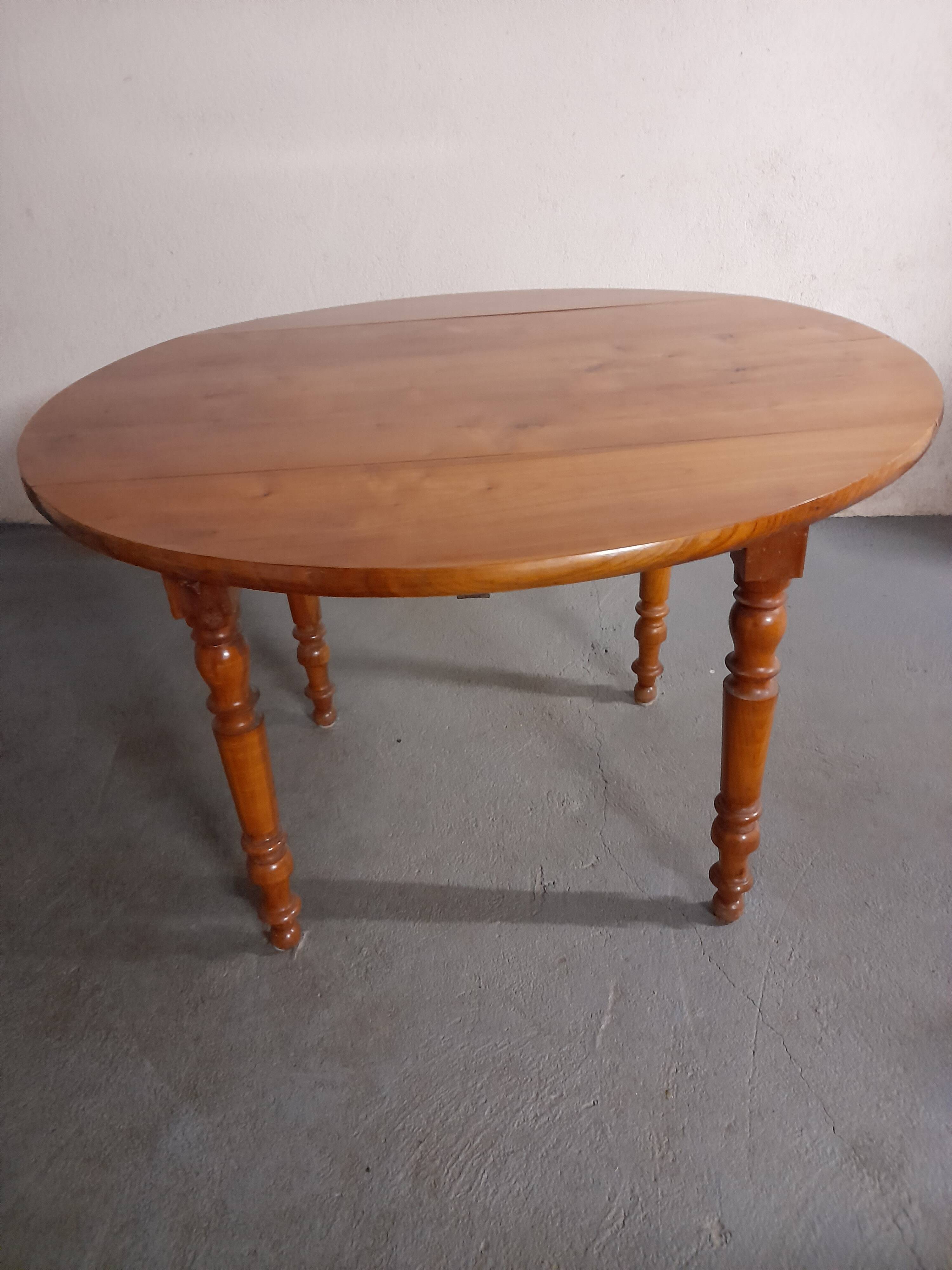 Round wooden table