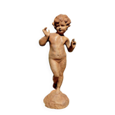 Ancienne statue jardin fonte de fer putto putti chérubin ange éphèbe