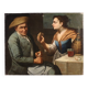 Antique Lombard painting from the 17th century, interior scene