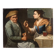 Antique Lombard painting from the 17th century, interior scene