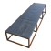 Weighty coffee table with solid iron frame and stone slate table tops, made on commission by architect Alex Vervoordt, Belgium 1990s