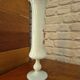 Grand vase opaline fleuri vintage