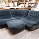 Canapé d'angle modulable chauffeuses et pouf vintage Steiner - Années 80