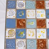 Wrought iron and ceramic coffee table, French work, 2013