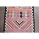 1970s Turkish Oushak Handmade Wool Cotton Pink Runner Rug 83x331