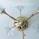 Ceiling lamp art deco flowers three fires