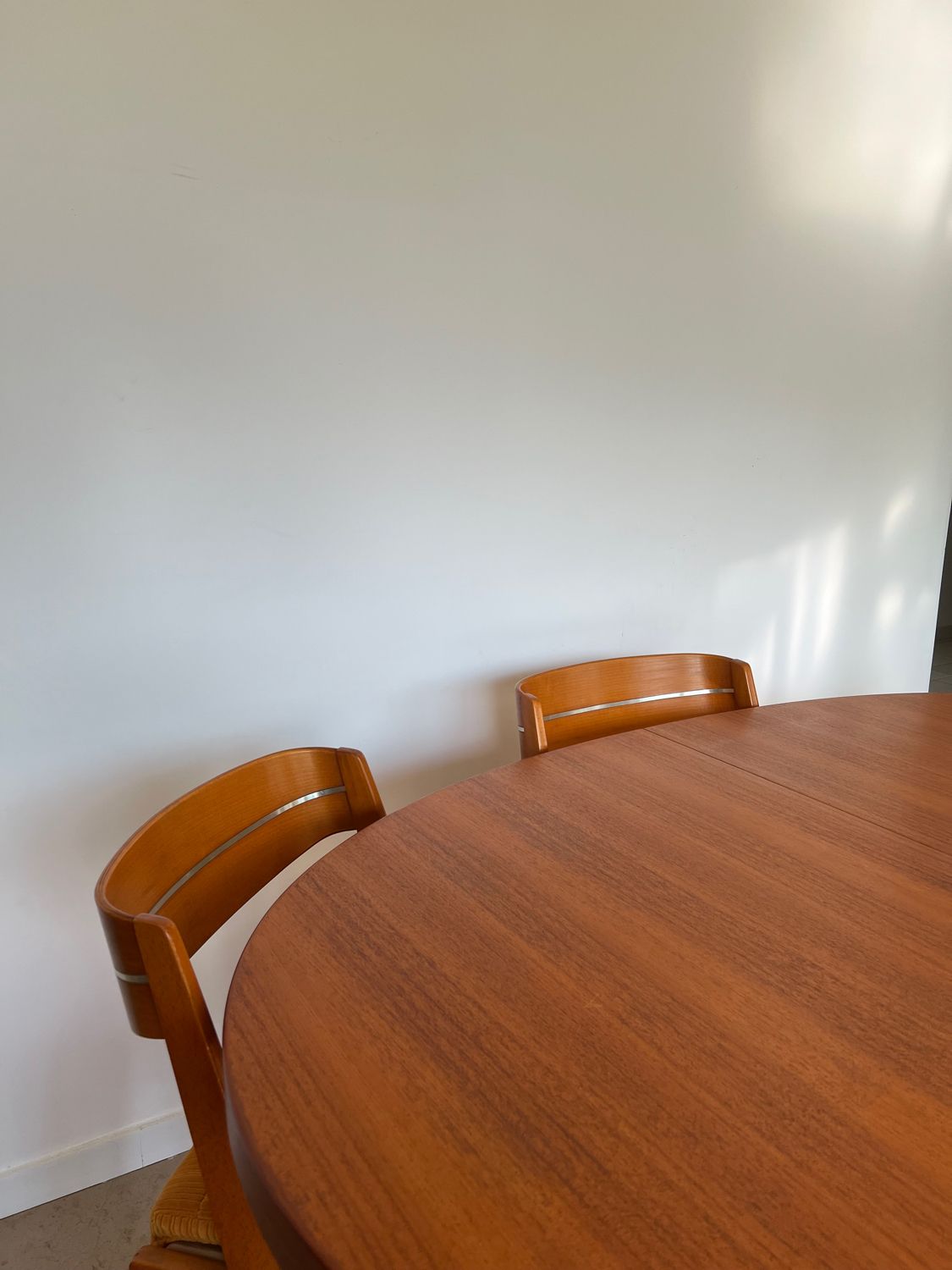 Set of 5 scandinavian chairs vintage teak and orange 70s