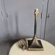 Old bronze lamp base, brown patina - Made in England