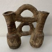 Pichet double terre cuite XVII e siècle ou avant,  Maroc