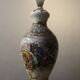 Ceramic lamp with oriental decoration and signature