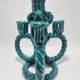 Wicker ceramic candle holder