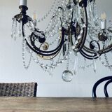 Chandelier with crystal and bronze tassels