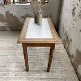 Walnut and marble bistro table 1890