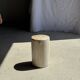 Small accent table in speckled white beige petrified wood H29 D18 - 3327