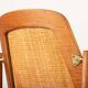 6 Danish chairs in teak, caning and leather, model FD 187 by Arne Vodder.