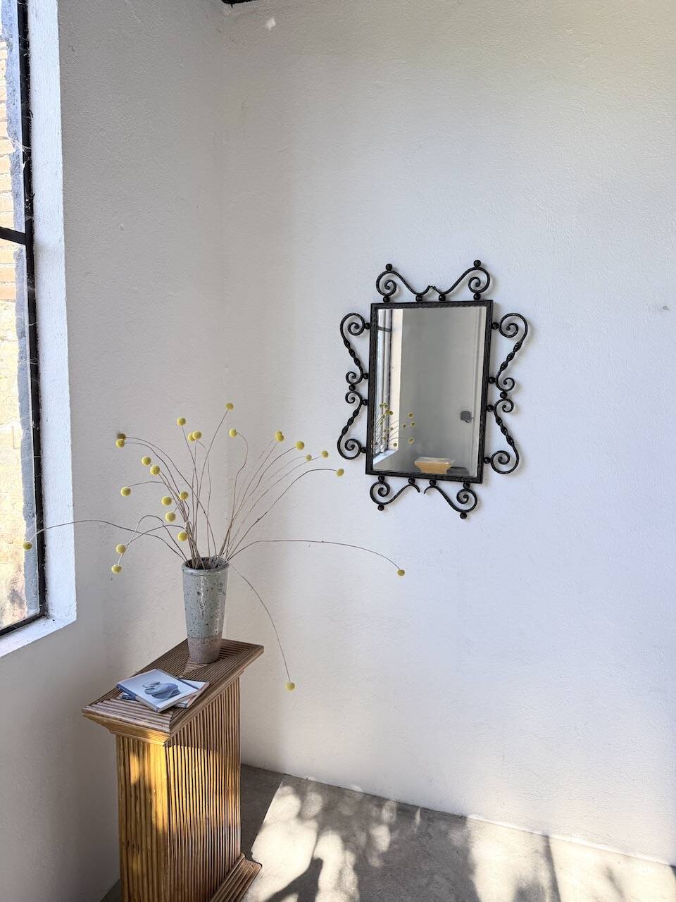 Brutalist wrought iron mirror 1940