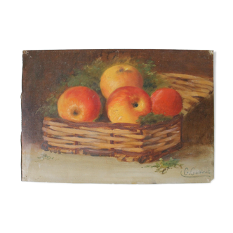 Painting by G.Godinet "Apples in a basket"