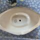Antique porcelain gravy boat with bamboo motif