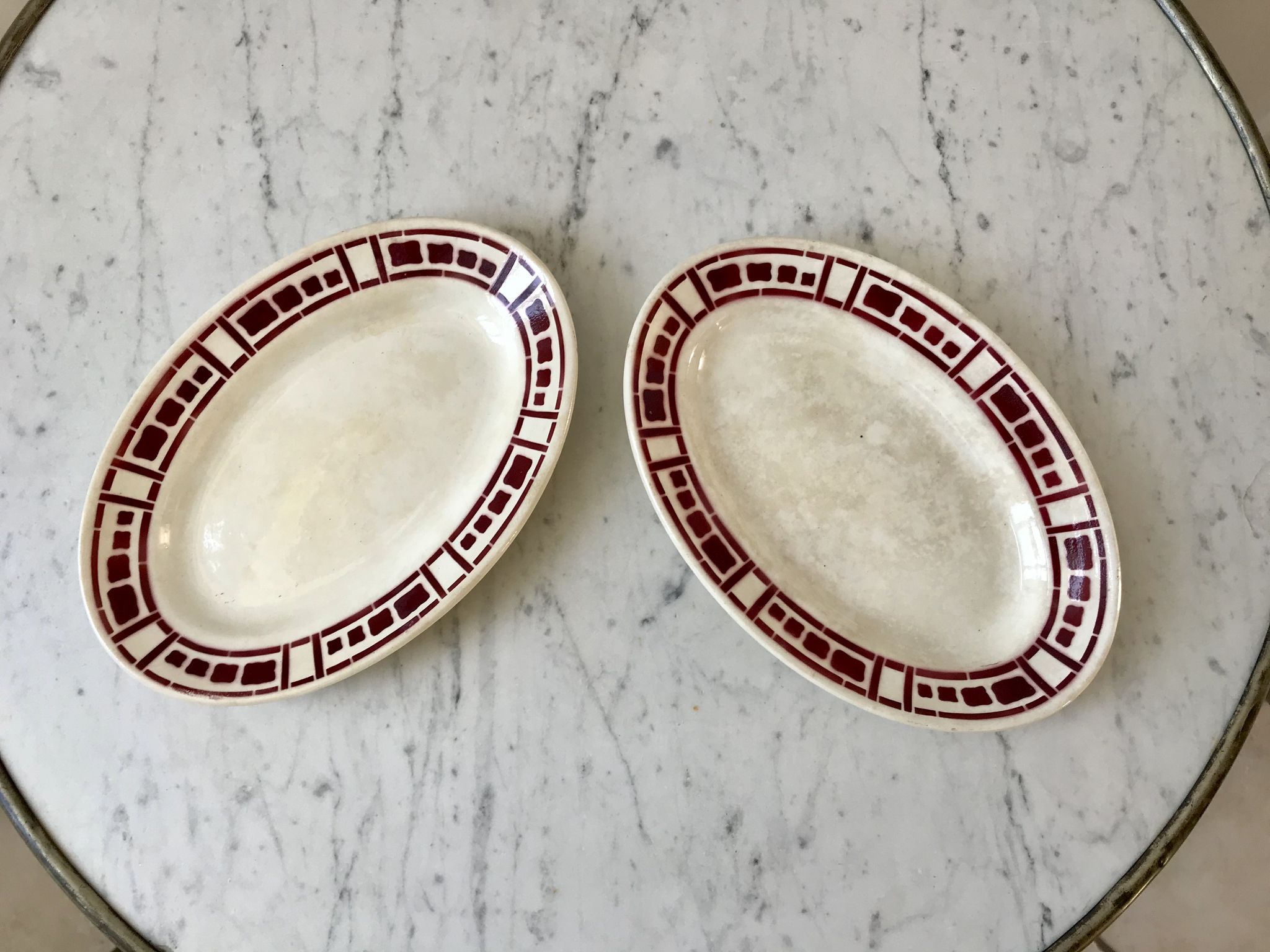Duo of raviers Badonviller model "Barbizon" 30s