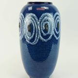 scheurich floor VASE blue with white swirl pattern fat lava model no.546-41