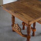 Square dining room/office table from the 19th century, baroque, Danish cabinetmaker.