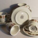 Five vintage Chauvigny porcelain espresso cups