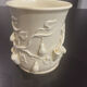 Cache-pot, vase en faïence écru
