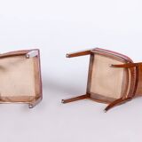 Six Art Deco Chairs, Walnut, Restored, Original Upholstery, France, 1920s