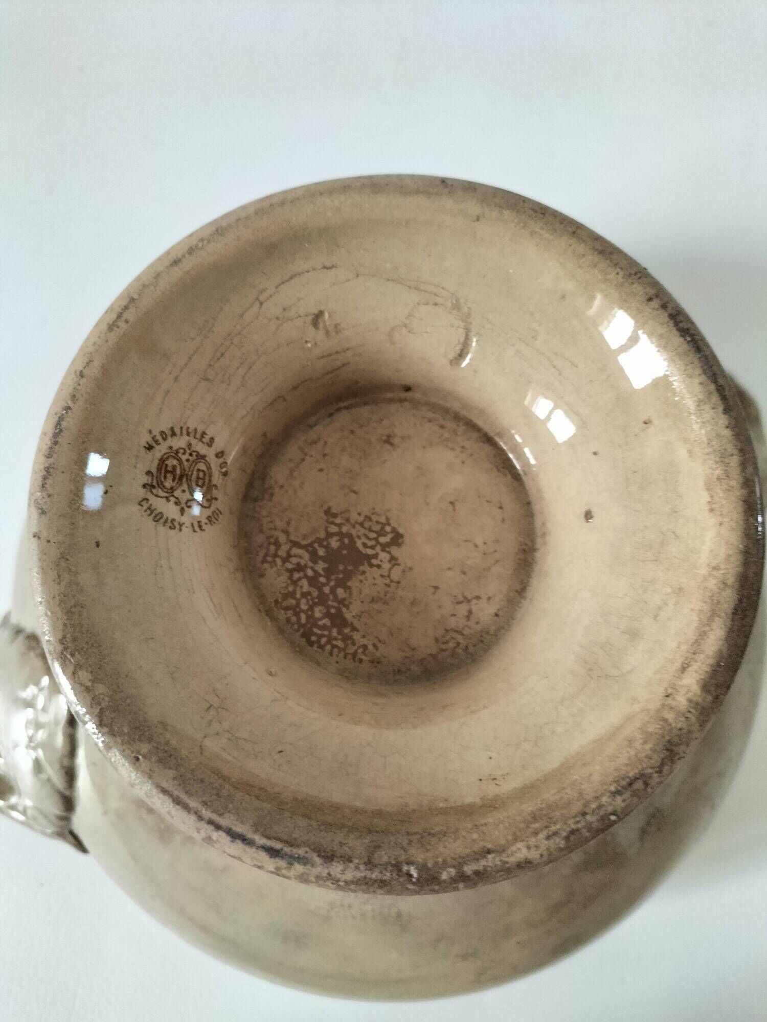 HB vegetable dish Choisy le Roi late 19th century ultra patinated