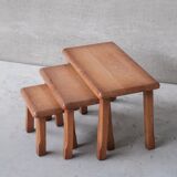 Tables gigognes en chêne 1970
