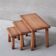 Set of three oak mid-century coffee tables 1970