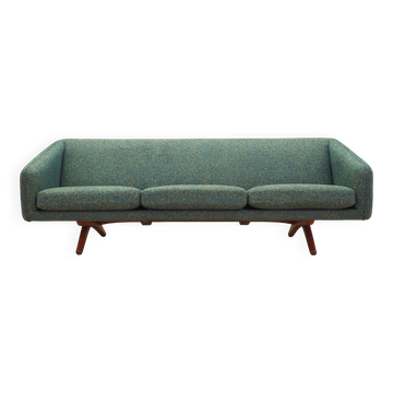 Green melange sofa, Danish design, 1960s, manufacturer: A. Mikael Laursen,