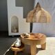 Rattan pendant lamp in the shape of a flower