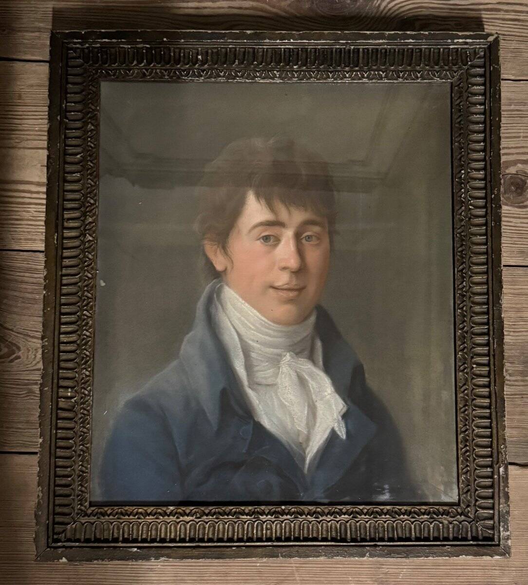 Male portrait, pastel in its frame, circa 1800