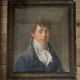 Male portrait, pastel in its frame, circa 1800