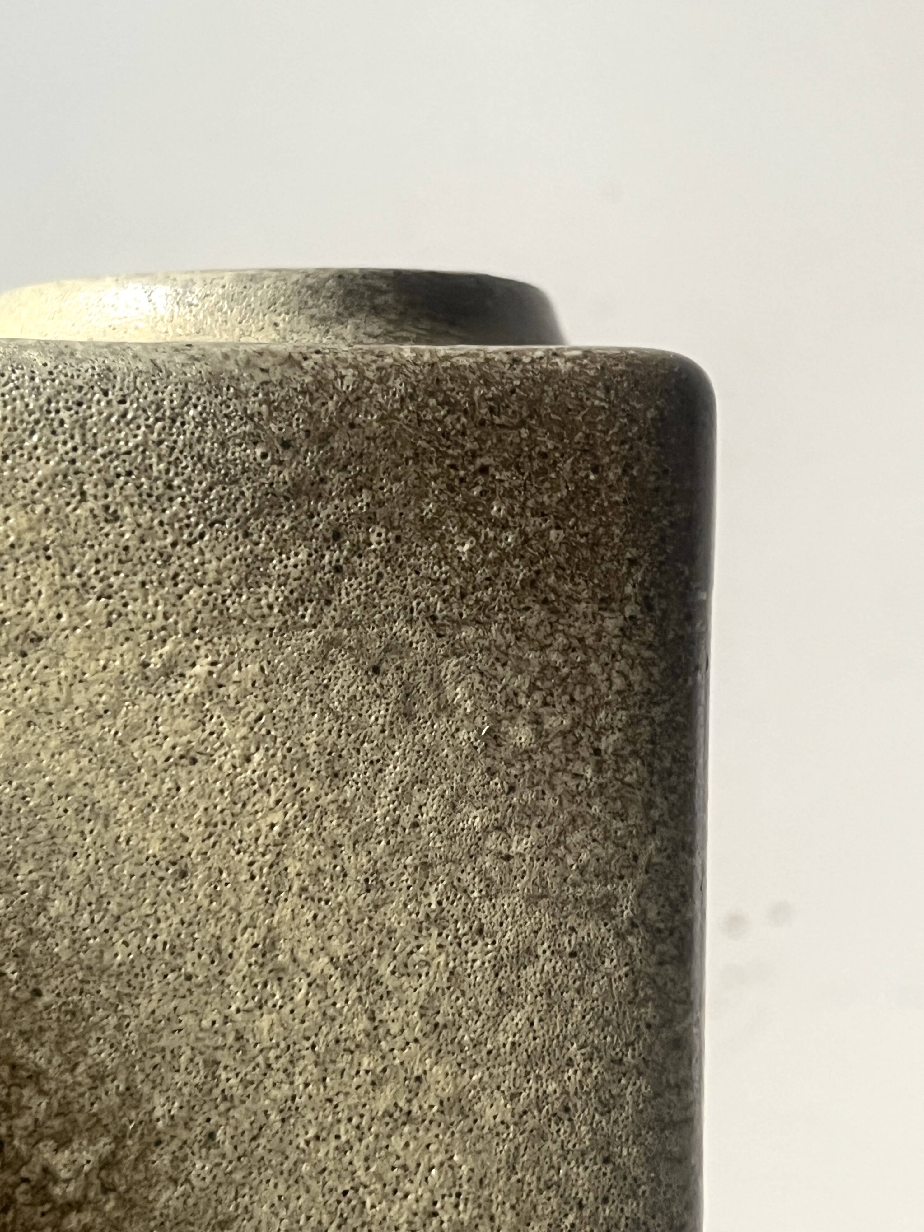 The modernist vase is German, VEB Haldensleben Fat Lava 1970.