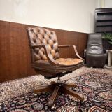 Brown Chesterfield President Chair
