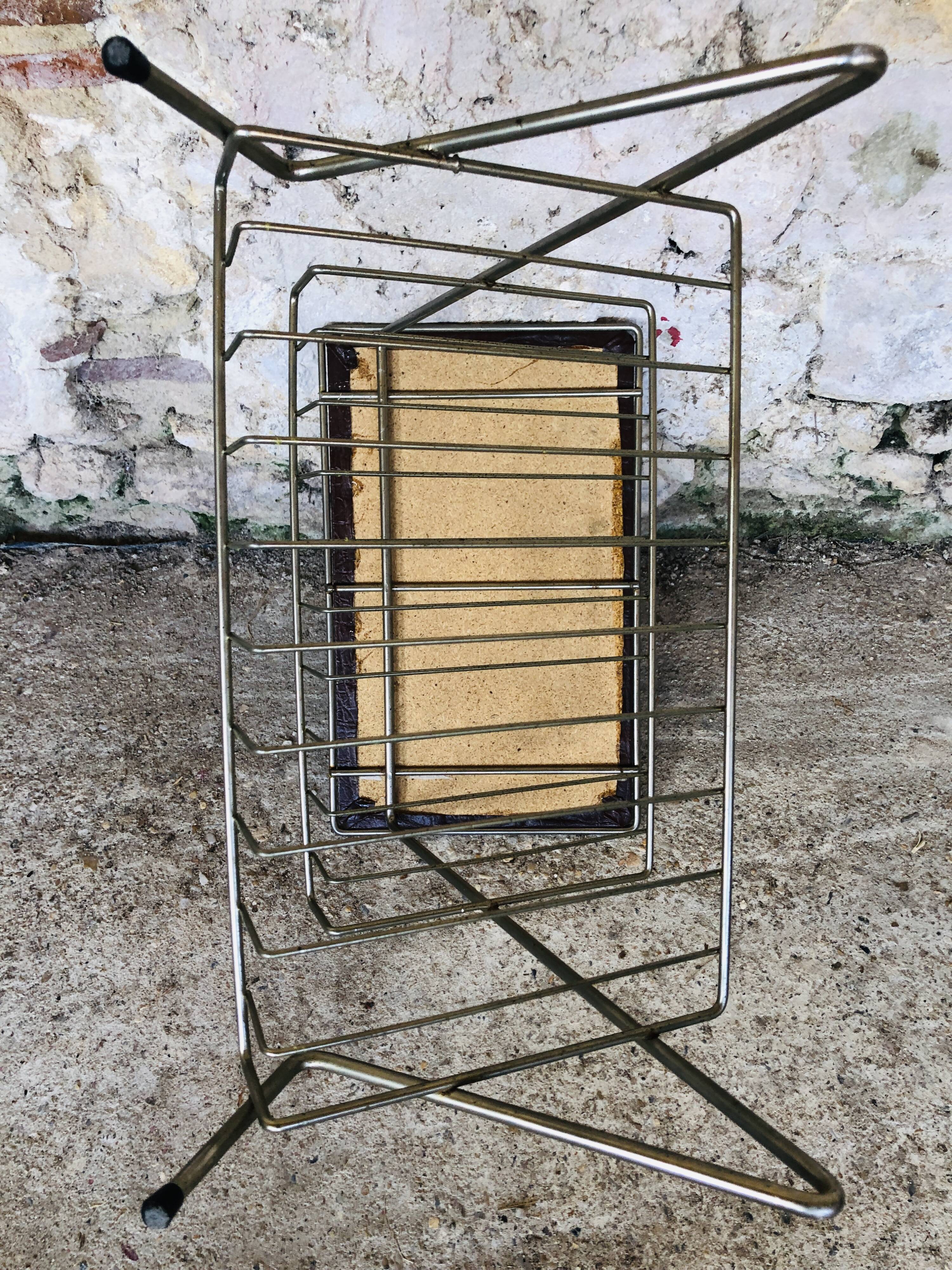 Side table / storage for vinyl top faux leather vintage 60s