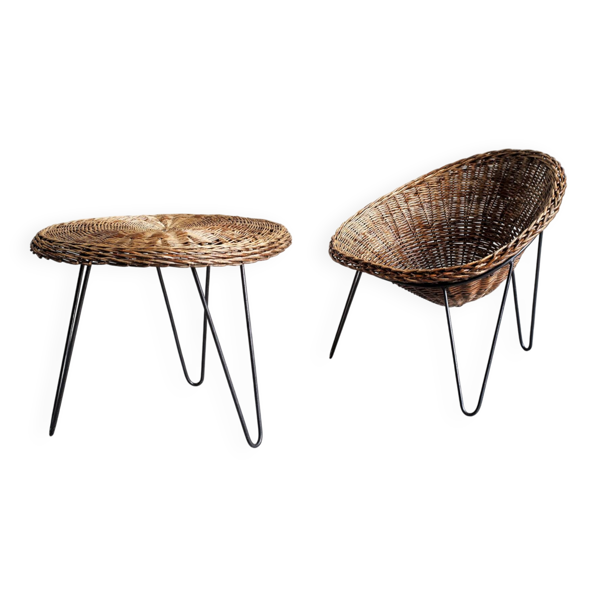 Roberto Mango, armchair and coffee table, Italy 1950