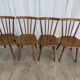 Ensemble de 4 chaises de salle à manger Windsor vintage : en bois des années 50 / STOL Kamnik