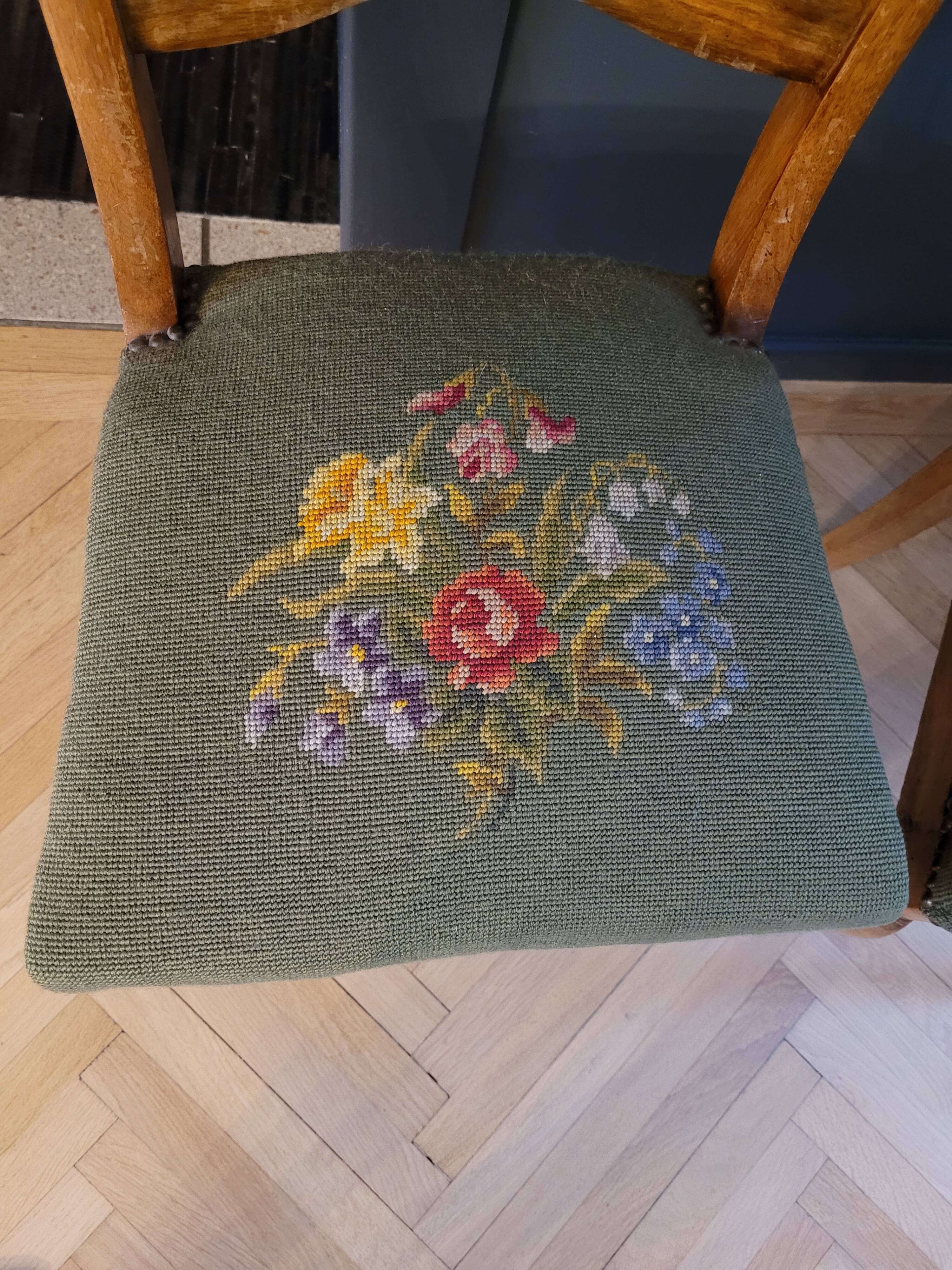 Canvas upholstered chairs