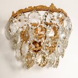Bakalowits wall sconces, brass and crystal glass, Austria, 1960s
