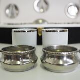 Silver and tin coffee set, 1970s, set of 25