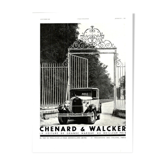 Affiche vintage années 30 Chenard Walcker