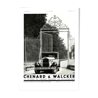 Vintage poster 30s Chenard Walcker