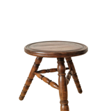 Turned wooden tripod stool