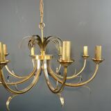 Lustre ananas en métal brossé et métal doré