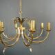 Brushed metal and gold metal pineapple chandelier