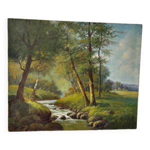 Paysage de forêt signe